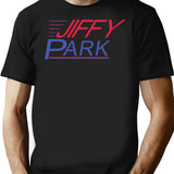 Jiffy Park T-shirt - Retro Graphic Tee for Men & Women - Black