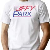 Jiffy Park T-shirt - Retro Graphic Tee for Men & Women - White