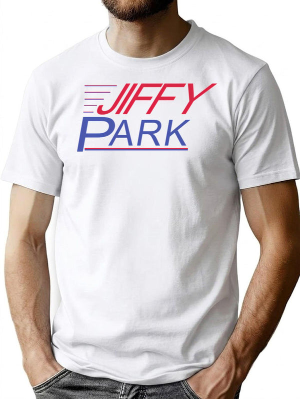 Jiffy Park T-shirt - Retro Graphic Tee for Men & Women - White
