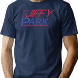 Jiffy Park T-shirt - Retro Graphic Tee for Men & Women - Navy
