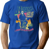 Jigsaw I Want To Play Game T-Shirt for Men & Women, T-Shirts Graphic Tee - Blue
