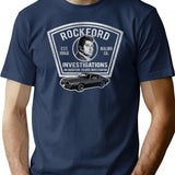 Jim Rockford Private Investigator Dks Worn T-Shirt for Men & Women, T-Shirts Graphic Tee - Navy