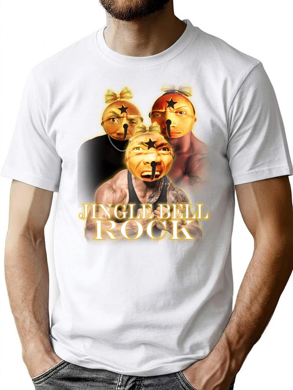Jingle Bell Rock T-Shirt - Retro Graphic Tee for Men & Women - White