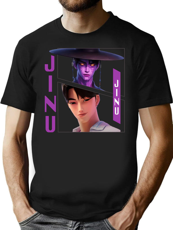 Jinu Saja Kpop Demon Hunters T-Shirt for Men & Women, T-Shirts Graphic Tee - Black
