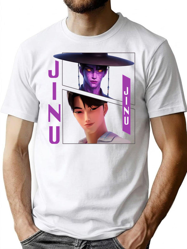 Jinu Saja Kpop Demon Hunters T-Shirt for Men & Women, T-Shirts Graphic Tee - White