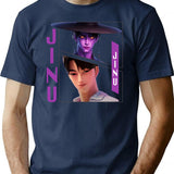 Jinu Saja Kpop Demon Hunters T-Shirt for Men & Women, T-Shirts Graphic Tee - Navy