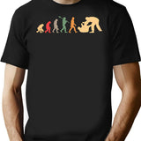 Jiu Jitsu Evolution Vintage T-Shirt - Retro Graphic Casual Tee - Black
