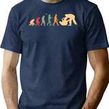 Jiu Jitsu Evolution Vintage T-Shirt - Retro Graphic Casual Tee - Navy