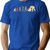 Jiu Jitsu Evolution Vintage T-Shirt - Retro Graphic Casual Tee - Blue