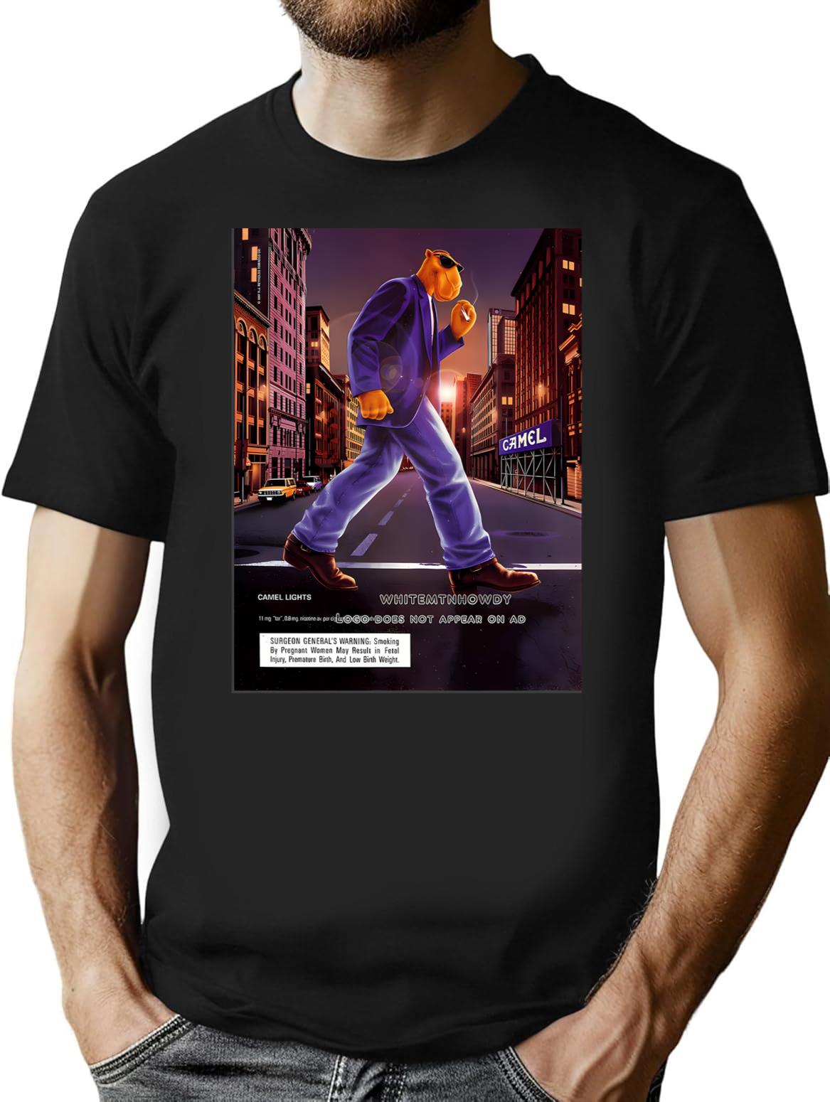 Joe Camel Lone T-Shirt - Retro Graphic Tee for Men & Women - Black