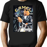 Joe Camel Motorcycle Active T-Shirt - Retro Graphic Tee for Men & Women - Black