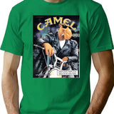 Joe Camel Motorcycle Active T-Shirt - Retro Graphic Tee for Men & Women - Green