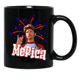 Joe Dirt Joe Dirt Merica Joe Dirt Bleach Fourth Of July 4Th Of July (3) Black Coffee Mug - Black