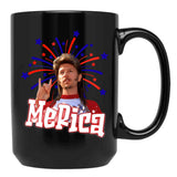 Joe Dirt Joe Dirt Merica Joe Dirt Bleach Fourth Of July 4Th Of July (3) Black Coffee Mug - Black