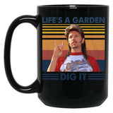 Joe Dirt Life'S A Garden Dig It Vintage Retro Gift Black Coffee Mug