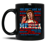 Joe Dirt Merica 4Th Of July Black Coffee Mug