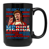 Joe Dirt Merica 4Th Of July Black Coffee Mug - Black