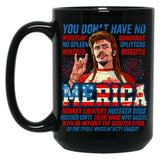 Joe Dirt Merica 4Th Of July Black Coffee Mug