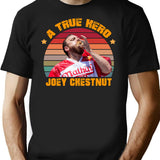 Joey Chestnut A True Hero Artwork T-Shirt - Black