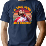 Joey Chestnut A True Hero Artwork T-Shirt - Navy