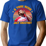 Joey Chestnut A True Hero Artwork T-Shirt - Blue