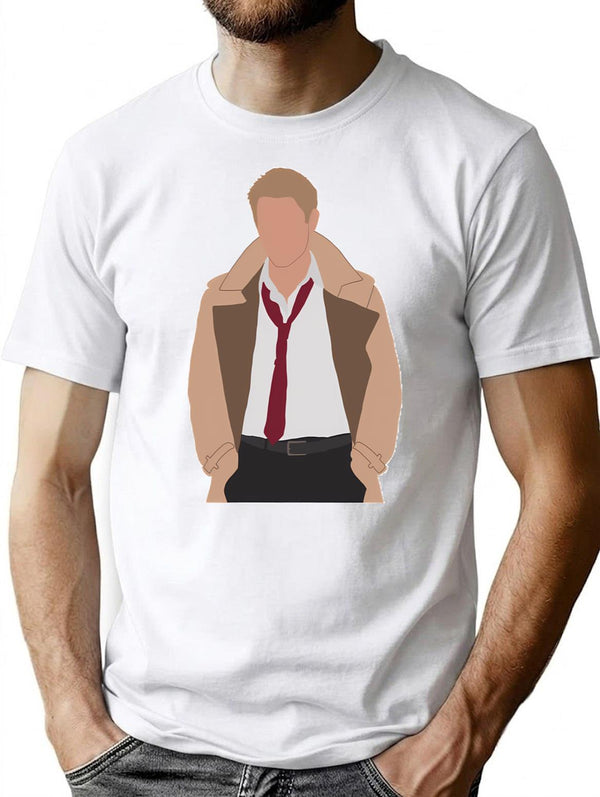 John Constantine Classic T Shirt - Retro Graphic Tee for Men & Women - White
