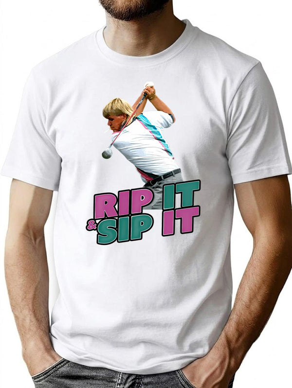 John Daly Rip It Sip It Golf T-Shirt - White