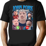 John Pork Vintage Retro Design (1) T-Shirt - Black