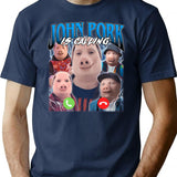 John Pork Vintage Retro Design (1) T-Shirt - Navy