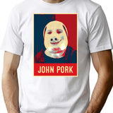 John Pork Vintage Retro T-Shirt - Retro Graphic Casual Tee - White