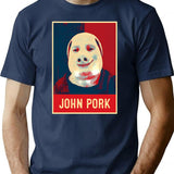 John Pork Vintage Retro T-Shirt - Retro Graphic Casual Tee - Navy