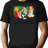 Johnny Likes Skinny Girls But He Never Turns Down A Fattie T-Shirt - Black