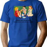 Johnny Likes Skinny Girls But He Never Turns Down A Fattie T-Shirt - Blue
