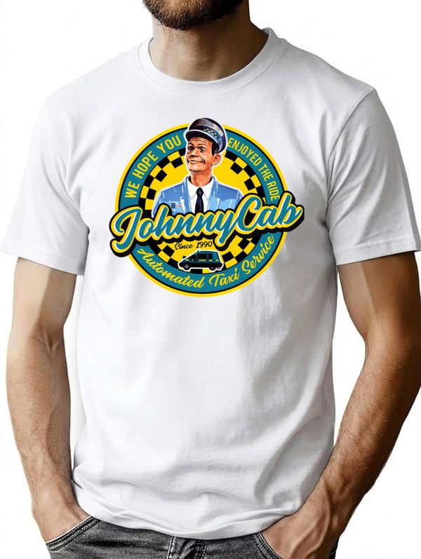 Johnnycab Automated Taxi Service T-Shirt for Men & Women, T-Shirts Graphic Tee - White