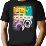 Judging You Raccoon Shirt T-Shirt - Retro Graphic Tee for Men & Women - Black