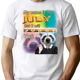 Judging You Raccoon Shirt T-Shirt - Retro Graphic Tee for Men & Women - White