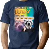 Judging You Raccoon Shirt T-Shirt - Retro Graphic Tee for Men & Women - Navy