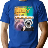 Judging You Raccoon Shirt T-Shirt - Retro Graphic Tee for Men & Women - Blue