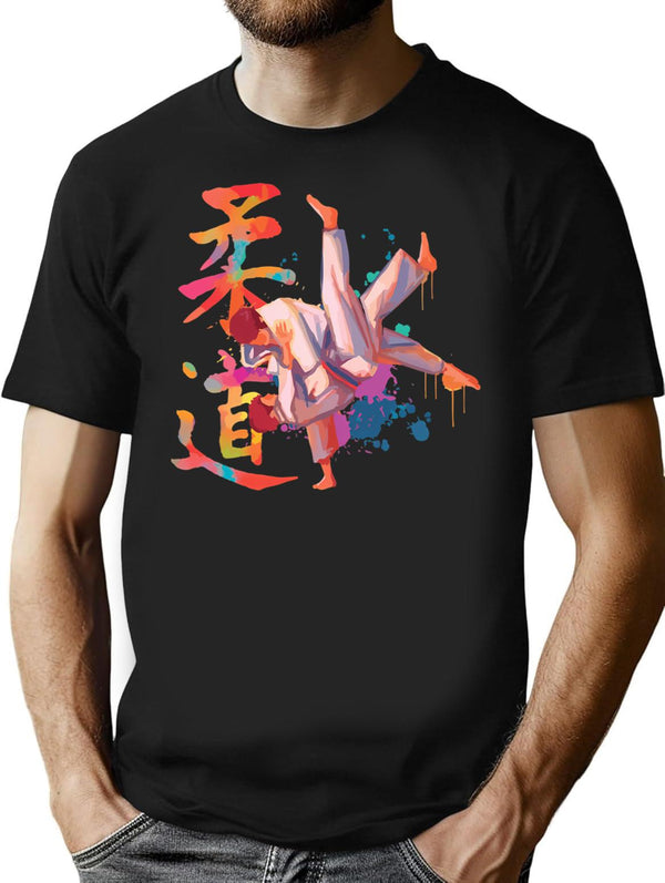 Judo T-Shirt - Retro Graphic Tee for Men & Women - Black