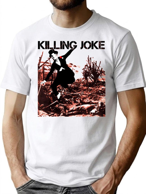 Jump Poster Killing Joke Horror Movie Band Rock Golden The Great Tour New Wave Funny T-Shirt for Men & Women, T-Shirts Graphic Tee - White