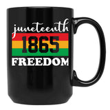 Juneteenth 1865 Freedom Black Coffee Mug - Black