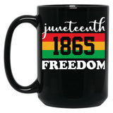 Juneteenth 1865 Freedom Black Coffee Mug