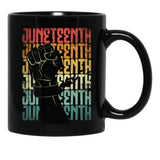 Juneteenth Black History Month Quote Black Coffee Mug - Black