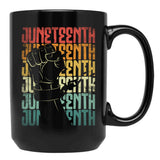Juneteenth Black History Month Quote Black Coffee Mug - Black