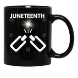 Juneteenth Broken Chains Towards Freedom Black Coffee Mug - Black