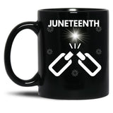 Juneteenth Broken Chains Towards Freedom Black Coffee Mug
