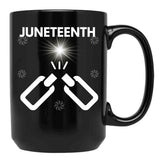Juneteenth Broken Chains Towards Freedom Black Coffee Mug - Black