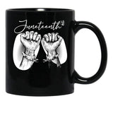 Juneteenth Broken Handcuff Freedom Black Coffee Mug - Black