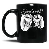 Juneteenth Broken Handcuff Freedom Black Coffee Mug