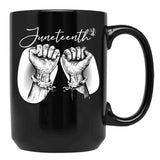 Juneteenth Broken Handcuff Freedom Black Coffee Mug - Black